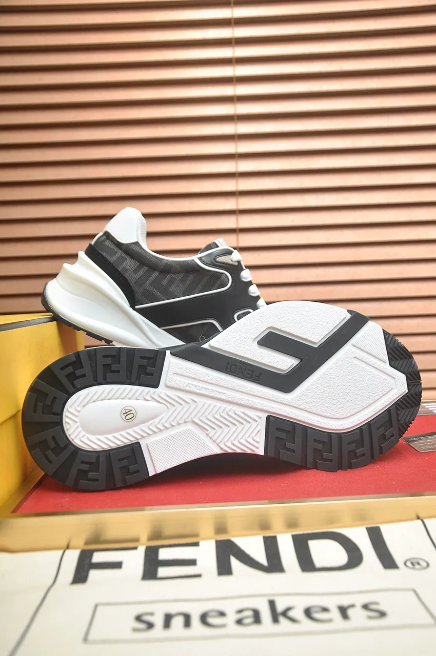Men's shoes 💰600💶 [Fendi] The latest casual sports shoes 🔥 Many 💑 stars have the same style FD match. The original version is a one-to-one replica. Designer Kim Jones's first fendi match and Donkey brand Trainer basketball sneakers. Material: Original silk mesh. Lining: Breathable mesh. Packaging: Original 1:1 matching high-end packaging. Size: 38-45 (45 is custom-made and cannot be returned or exchanged)